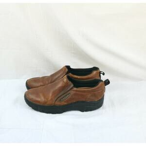 Roper Performance Mens Casual Slip On Shoes Size 10.5 Brown Leather Loafers